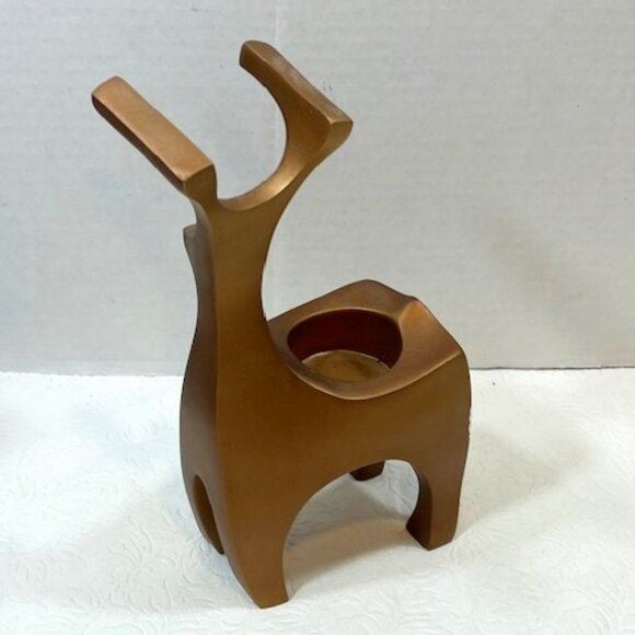 PartyLite Holiday Modern Deer Reindeer Endearing Tea Light Candle Holder 8.25" - Picture 2 of 8